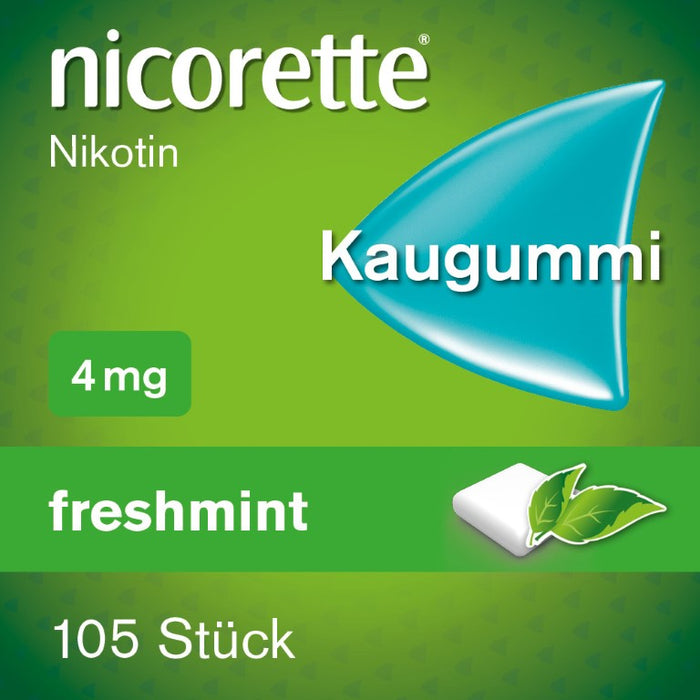 nicorette Kaugummi 4 mg Nicotin zuckerfrei freshmint für starke Raucher, 105 pcs. Chewing gum