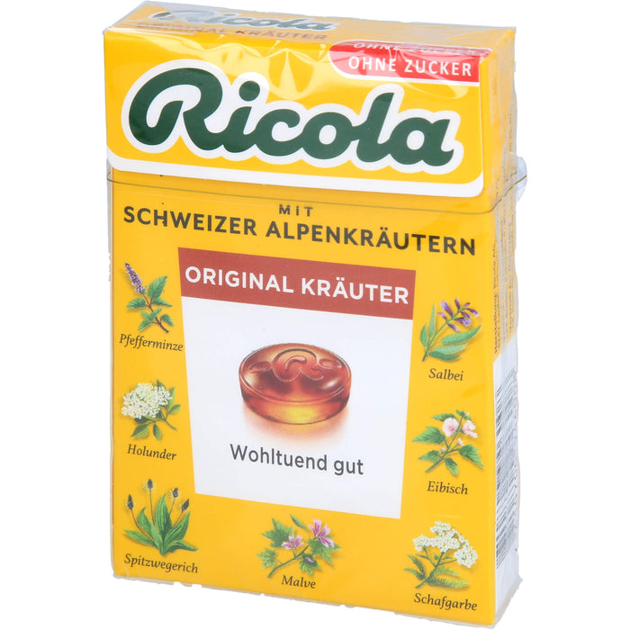 Ricola Schweizer Kräuterbonbons Box Kräuter Original zuckerfrei, 50 g Candies