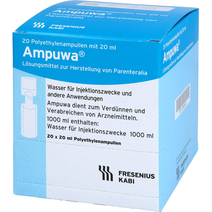 Ampuwa, Lösungsmittel zur Herstellung von Parenteralia Polyethylenampullen, 20 ml, 400 ml Lösung