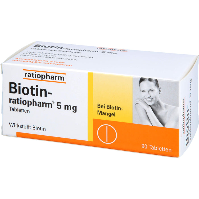 Biotin-ratiopharm 5 mg Tabletten bei Biotin-Mangel, 90 St. Tabletten