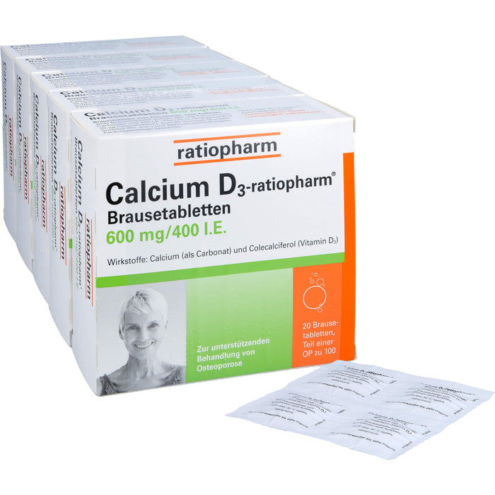 Calcium D3-ratiopharm Brausetabletten bei Osteoporose, 100 pcs. Tablets