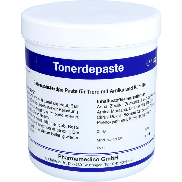 Pharmamedico Tonerdepaste mit Arnika und Kamille für Tiere, 1000 g Paste