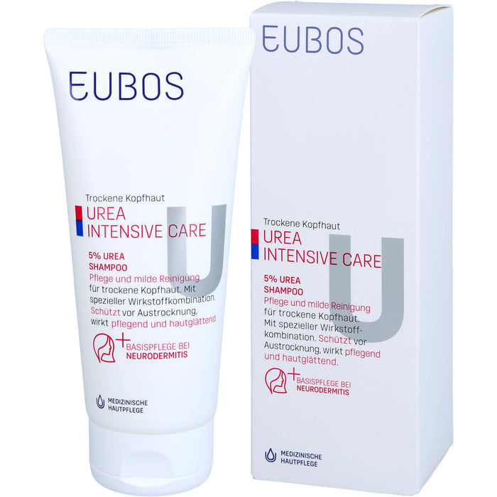 EUBOS UREA 5% Shampoo für trockene Haut, 200 ml Shampoing