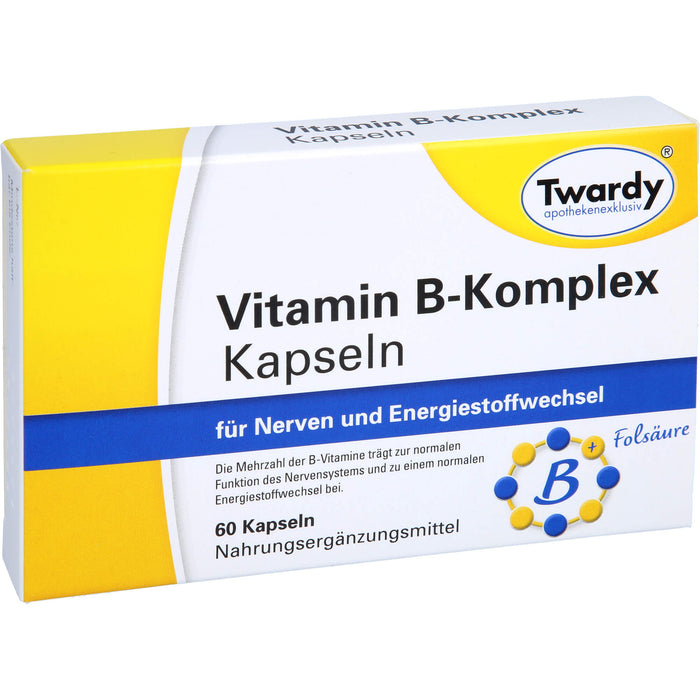 Twardy Vitamin B-Komplex Kapseln für Nerven und Energiestoffwechsel, 60 pc Capsules