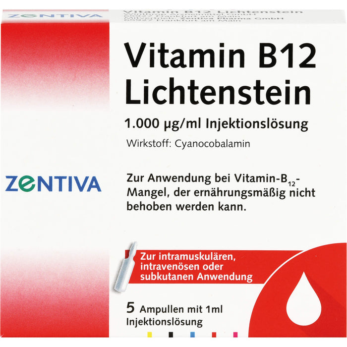 Vitamin B 12 Lichtenstein 1.000 µg/ml Injektionslösung, 5 pc Ampoules