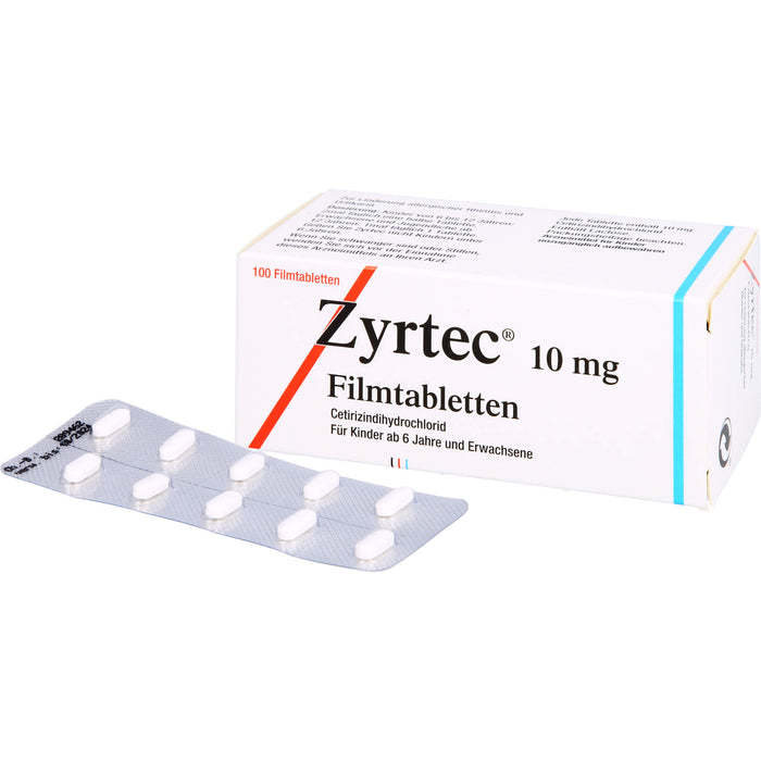 Zyrtec 10 mg Filmtabletten bei Allergien, 100 St. Tabletten