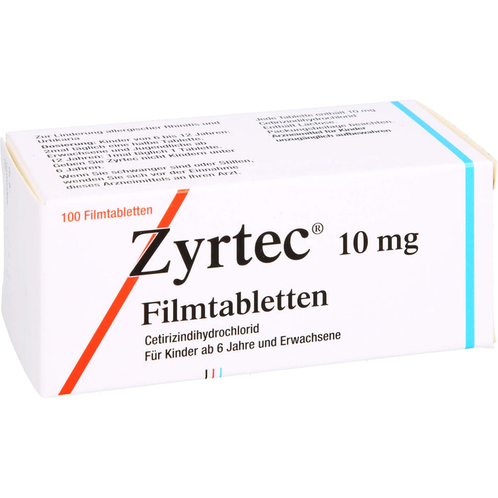 Zyrtec 10 mg Filmtabletten bei Allergien, 100 pc Tablettes