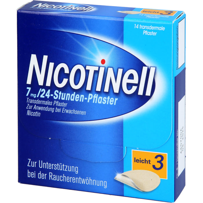 Nicotinell 7 mg/24-Stunden-Pflaster (bisher 17,5 mg) Stärke 3 (leicht), 14 pc Pansement