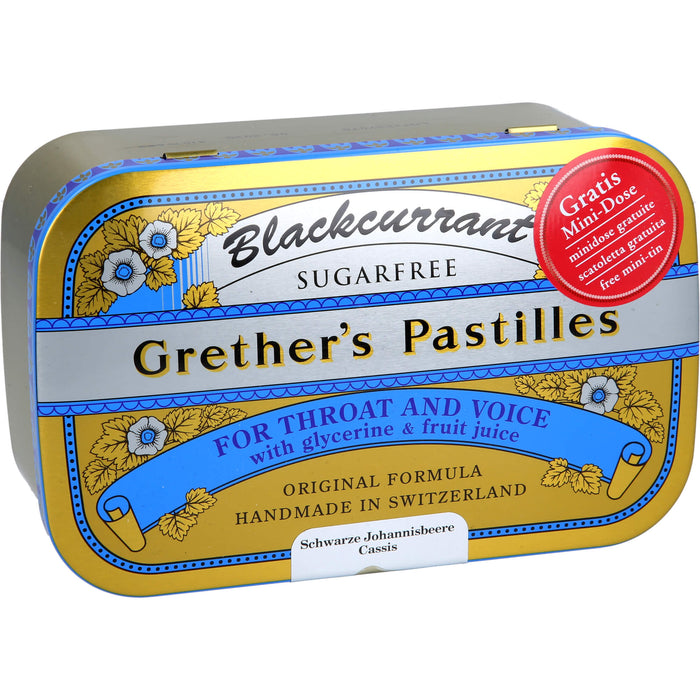 Grether's Pastilles Blackcurrant sugarfree, 440 g Pastilles