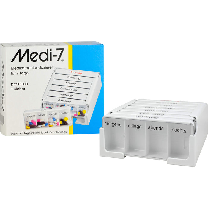 Medi-7 Medikamentendosierer für 7 Tage Tablettenbox, 1 pcs. Box