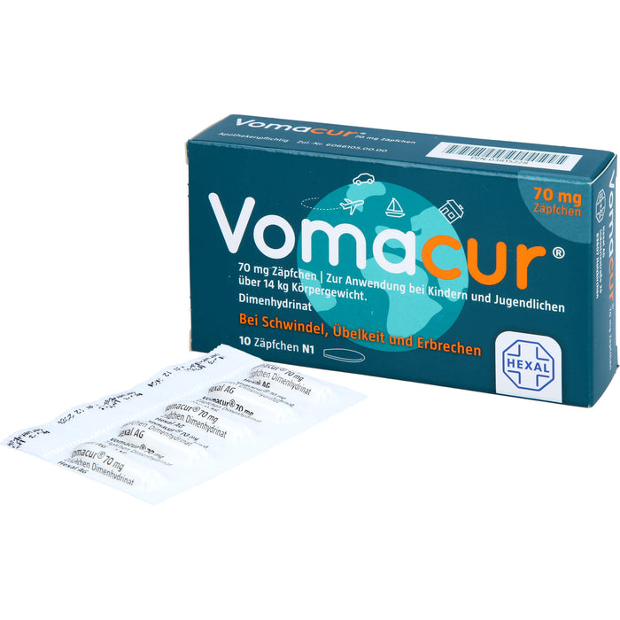 Vomacur 70 mg Zäpfchen, 10 pcs. Suppositories