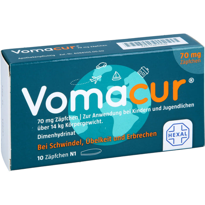 Vomacur 70 mg Zäpfchen, 10 pcs. Suppositories