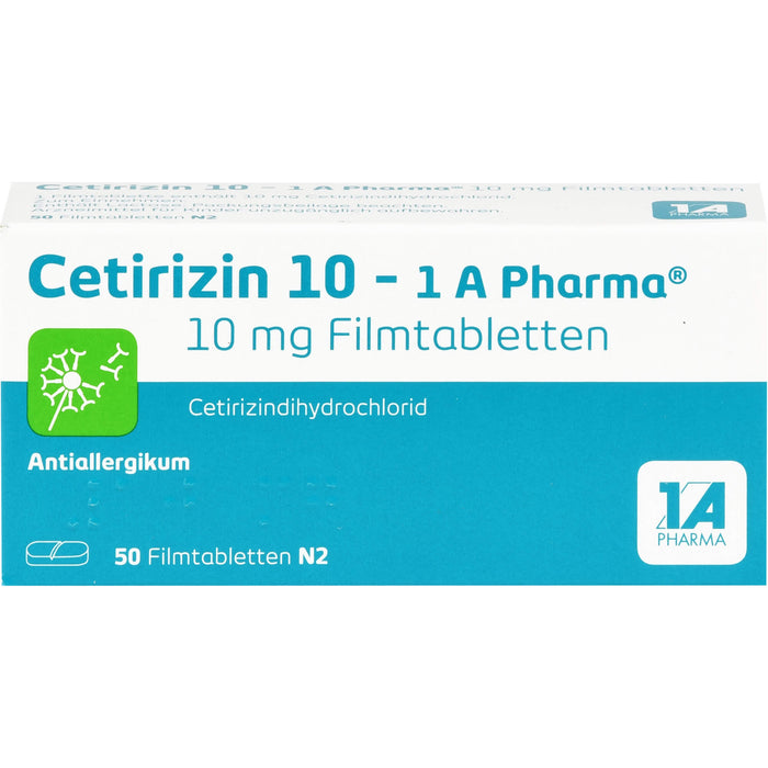 1A Pharma Cetirizin 10 mg Filmtabletten, 50 pcs. Tablets