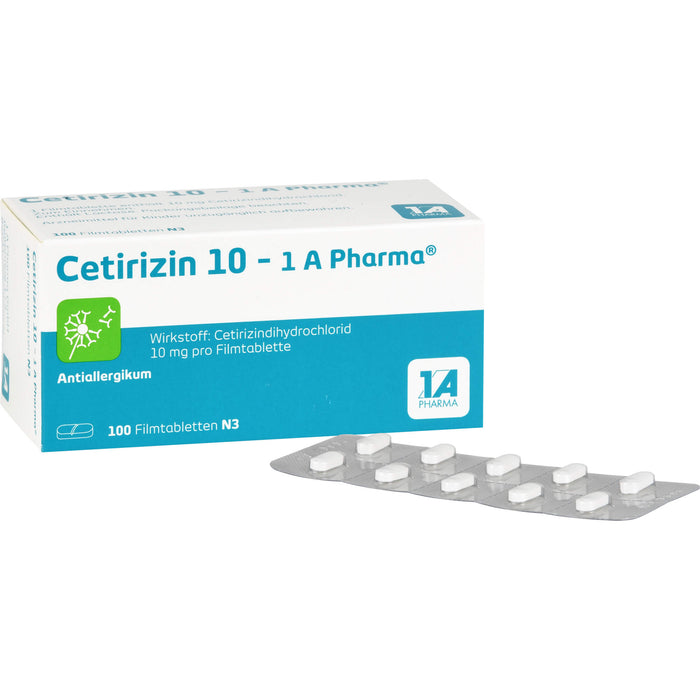 Cetirizin 10 - 1 A Pharma, 10 mg Filmtabletten, 100 St. Tabletten