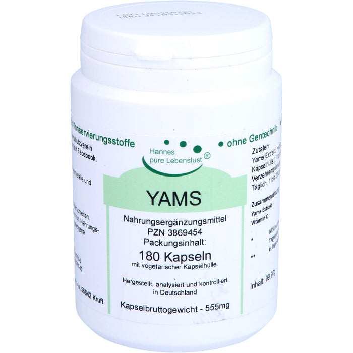 Hannes pure Lebenslust Yams Kapseln vegan, 180 pc Capsules