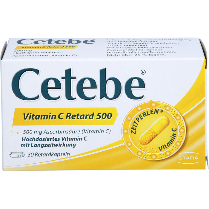 Cetebe Vitamin C Retard 500 Hartkapseln, 30 pc Capsules