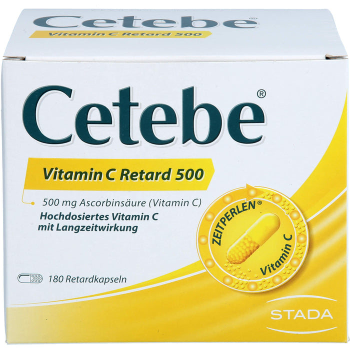 Cetebe Vitamin C Retard 500 Hartkapseln, 180 pc Capsules