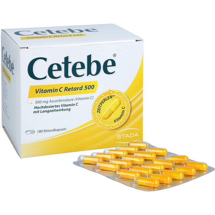 Cetebe Vitamin C Retard 500 Hartkapseln, 180 pc Capsules