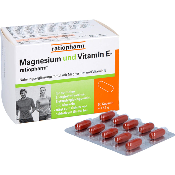 Magnesium und Vitamin E-ratiopharm Kapseln, 60 pcs. Capsules