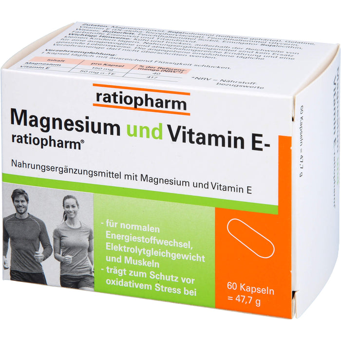 Magnesium und Vitamin E-ratiopharm Kapseln, 60 pcs. Capsules