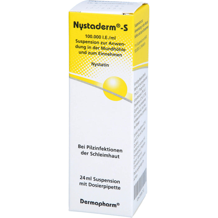 Nystaderm-S 100.000 I.E./ml Suspension bei Infektionen der Mundhöhle, des Rachenraumes und der Speiseröhre, 24 ml Solution