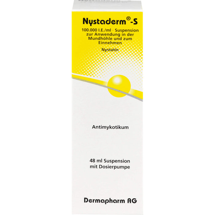 Nystaderm-S 100.000 I.E./ml Suspension zur Anwendung in der Mundhöhle und zum Einnehmen, 48 ml Lösung