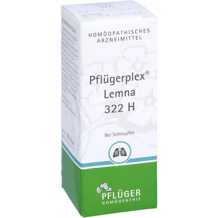 Pflügerplex Lemna 322H Tabletten bei Erkrankungen der Atemorgane, 100 pcs. Tablets