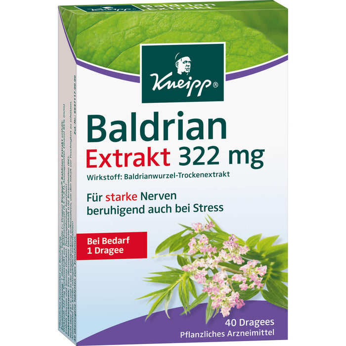 Kneipp Baldrian Extrakt 322 mg für starke Nerven, 40 pc Tablettes