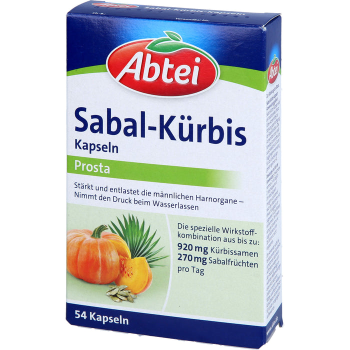 Abtei Sabal-Kürbis Prosta stärkt und entlastet die männlichen Harnorgane, 54 pcs. Capsules