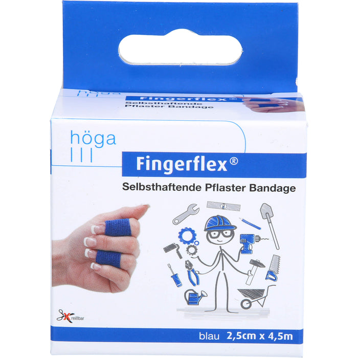 Fingerflex 2,5cmx4,5m blau, 1 St. Pflaster