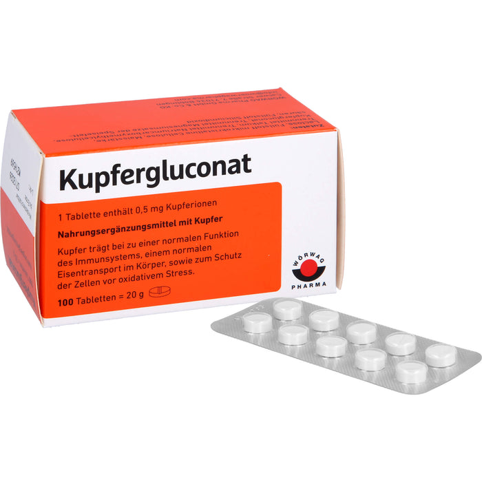 WÖRWAG Pharma Kupfergluconat Tabletten, 100 pc Tablettes