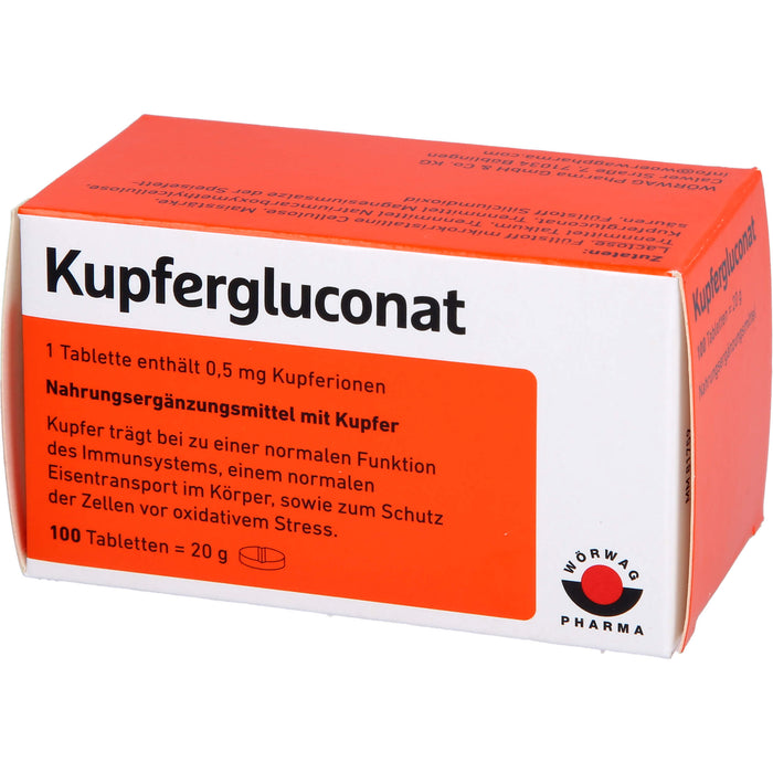 WÖRWAG Pharma Kupfergluconat Tabletten, 100 pcs. Tablets