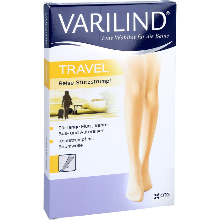 VARILIND TRAVEL Knie Baumwolle beige S, 2 St