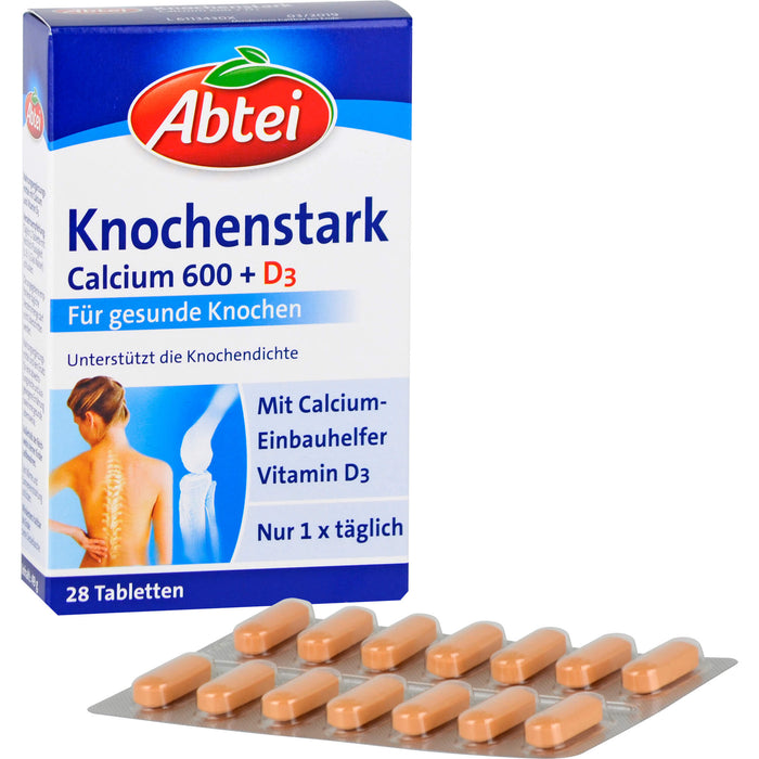 Abtei Knochenstark Calcium 600 + D3 Tabletten, 28 St. Tabletten