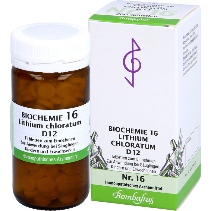 Bombastus Biochemie 16 Lithium chloratum D12 Tabletten, 200 pc Tablettes