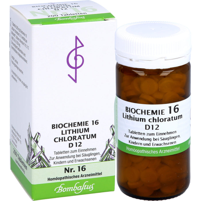 Bombastus Biochemie 16 Lithium chloratum D12 Tabletten, 200 pc Tablettes