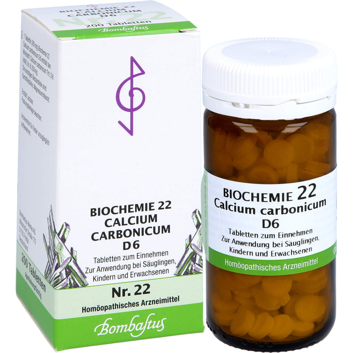 Biochemie 22 Calcium carbonicum Bombastus D6 Tbl., 200 St TAB