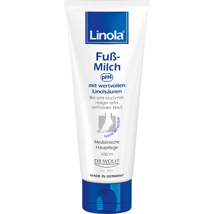 Linola Fuß-Milch bei sehr rissiger, trockener oder verhornter Haut, 100 ml Crème