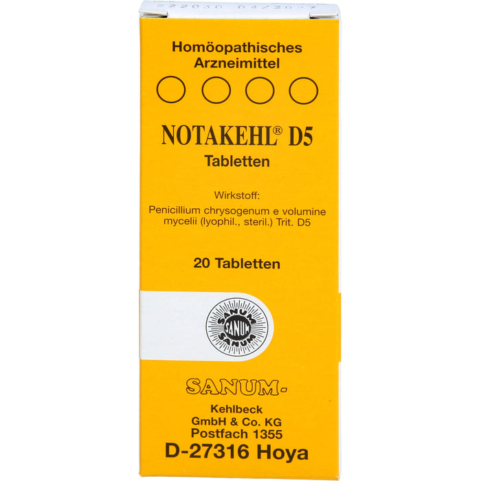 NOTAKEHL D5 Tabletten, 20 pcs. Tablets