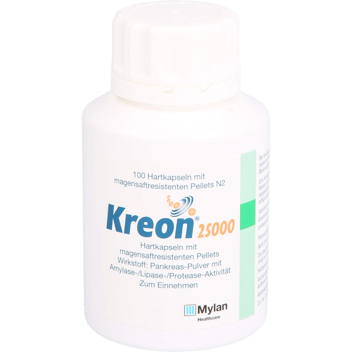 Kreon 25 000, Hartkapseln mit magensaftresistenten Pellets, 100 pcs. Capsules