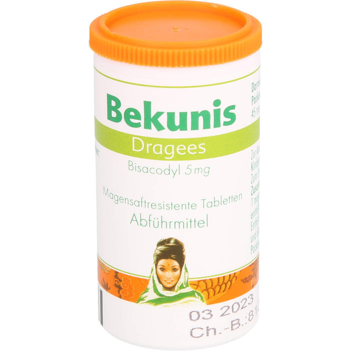 Bekunis Dragees Bisacodyl 5 mg Abführmittel, 45 pcs. Tablets