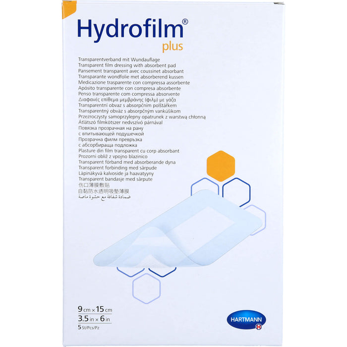 HARTMANN Hydrofilm Plus Transparentverband mit Wundauflage 9 x 15 cm, 5 pcs. Wound dressings