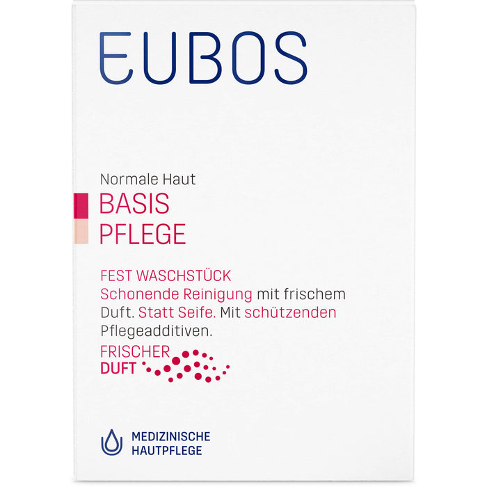 EUBOS Basis Pflege festes Waschstück schonende Reinigung mit frischem Duft für normale Haut, 1 pcs. bar of soap