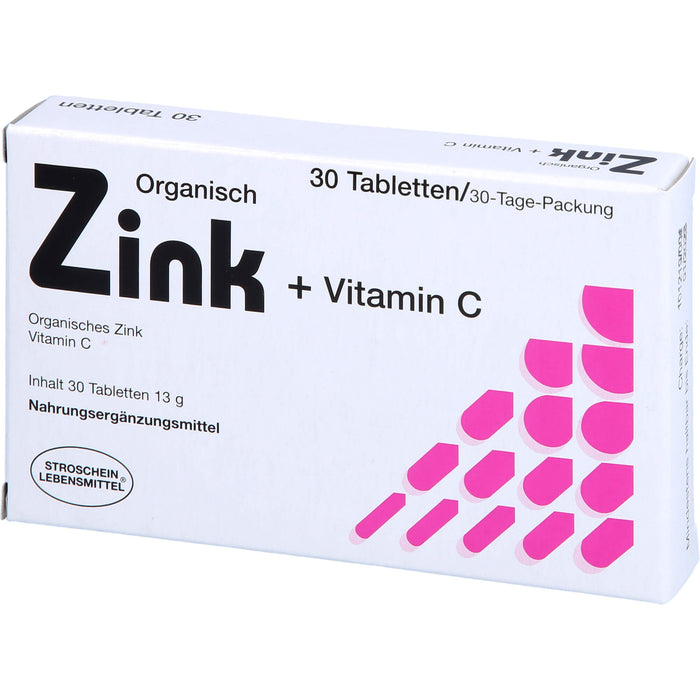 STROSCHEIN Zink organisch + Vitamin C Tabletten, 30 pc Tablettes