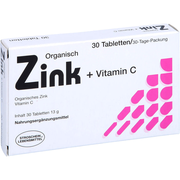 STROSCHEIN Zink organisch + Vitamin C Tabletten, 30 pc Tablettes