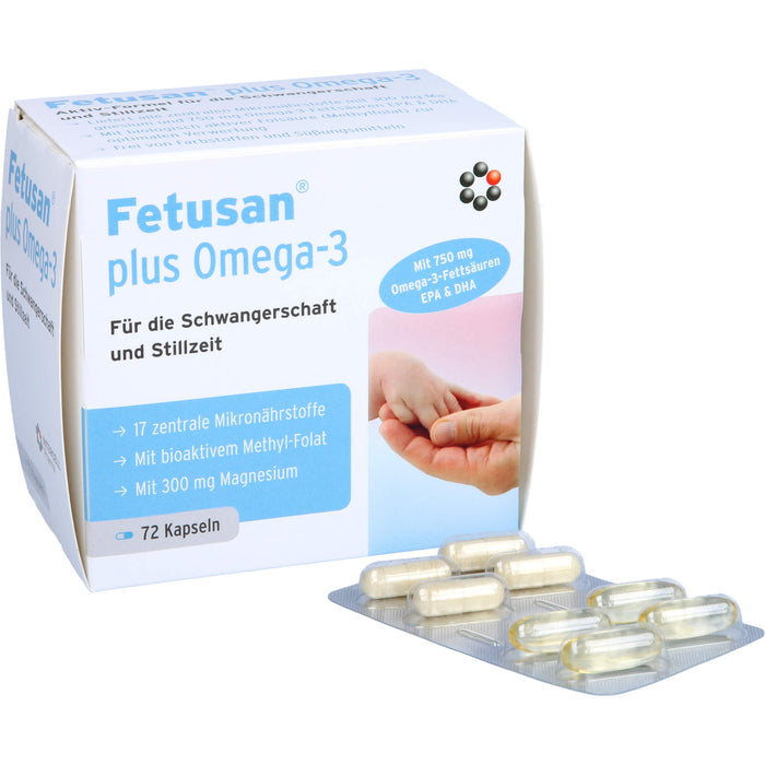 Fetusan plus Omega-3 Kapseln für Schwangerschaft und Stillzeit, 72 pcs. Capsules