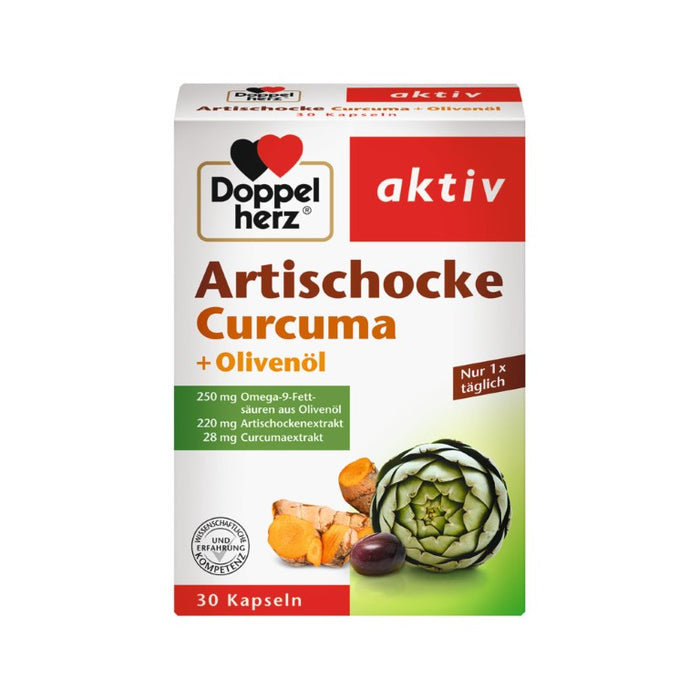 Doppelherz Artischocke + Olivenöl + Curcuma, 30 St KAP