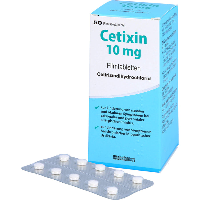 Cetixin 10 mg Filmtabletten bei Allergien, 50 St. Tabletten