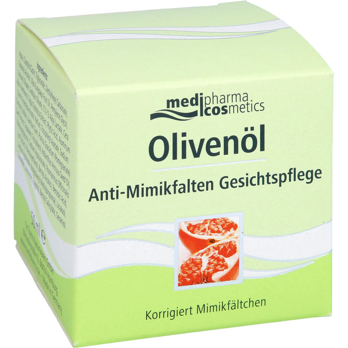 medipharma cosmetics Olivenöl Anti-Mimikfalten Gesichtspflege, 50 ml Crème