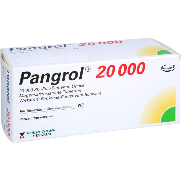 BERLIN-CHEMIE Pangrol 20000 Filmtabletten Verdauungsenzyme, 100 St. Tabletten